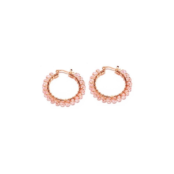 vestopazzo micro orecchini cerchio cristalli rosegold coll.23/24